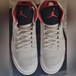 Jordan Men's White and Red Athletic Sneakers